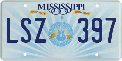 MS license plate LSZ397