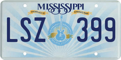 MS license plate LSZ399