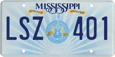 MS license plate LSZ401