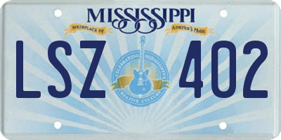MS license plate LSZ402