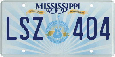 MS license plate LSZ404