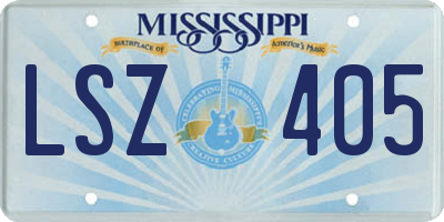 MS license plate LSZ405