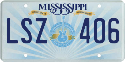 MS license plate LSZ406