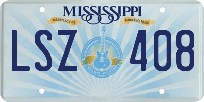 MS license plate LSZ408