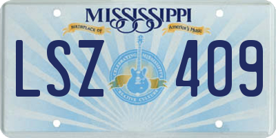 MS license plate LSZ409