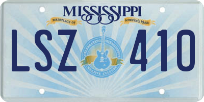 MS license plate LSZ410