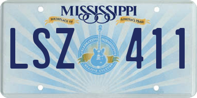 MS license plate LSZ411