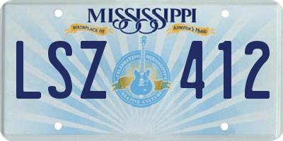 MS license plate LSZ412