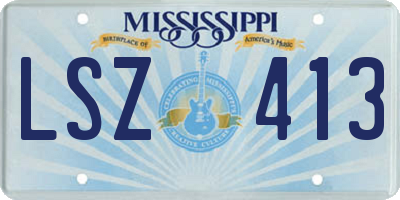 MS license plate LSZ413