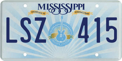 MS license plate LSZ415