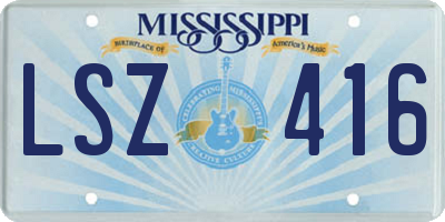 MS license plate LSZ416