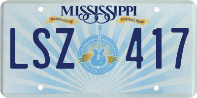 MS license plate LSZ417