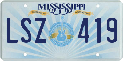 MS license plate LSZ419