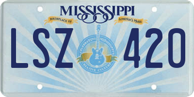 MS license plate LSZ420
