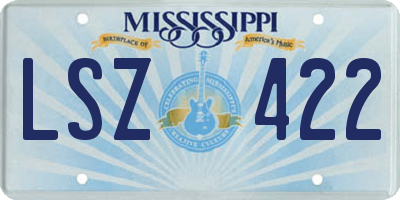 MS license plate LSZ422