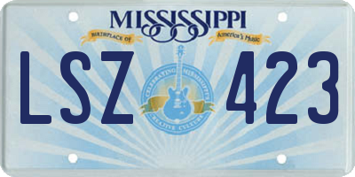 MS license plate LSZ423