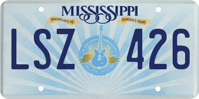 MS license plate LSZ426