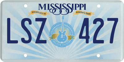 MS license plate LSZ427