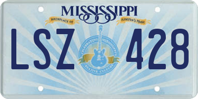 MS license plate LSZ428