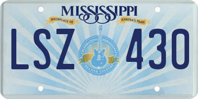 MS license plate LSZ430