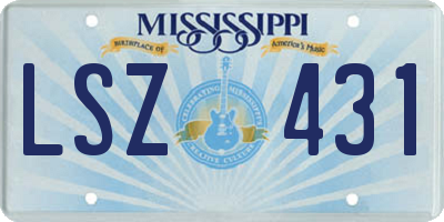 MS license plate LSZ431