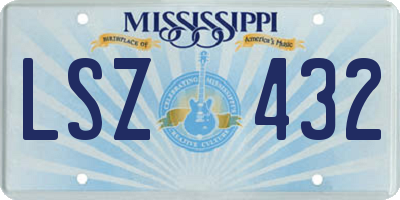 MS license plate LSZ432