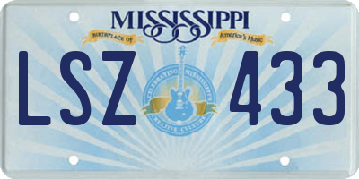 MS license plate LSZ433