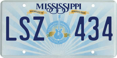 MS license plate LSZ434