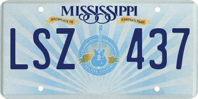 MS license plate LSZ437