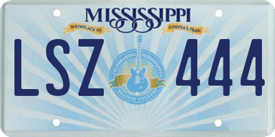 MS license plate LSZ444