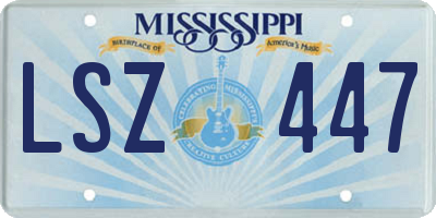 MS license plate LSZ447