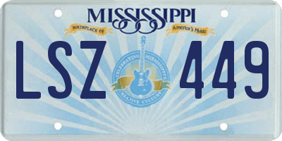 MS license plate LSZ449