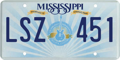 MS license plate LSZ451