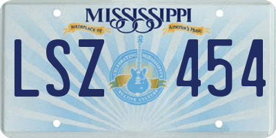 MS license plate LSZ454