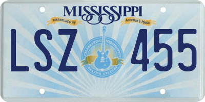 MS license plate LSZ455