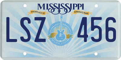 MS license plate LSZ456