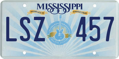 MS license plate LSZ457