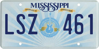MS license plate LSZ461