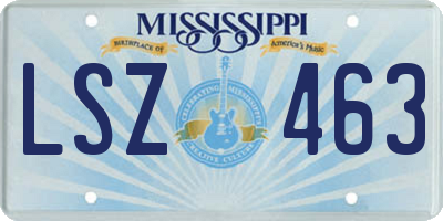 MS license plate LSZ463
