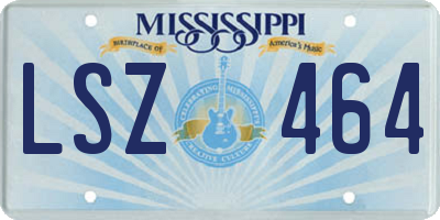 MS license plate LSZ464