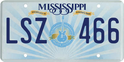 MS license plate LSZ466