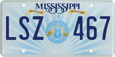 MS license plate LSZ467