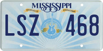 MS license plate LSZ468