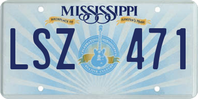 MS license plate LSZ471