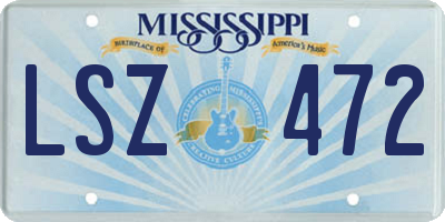 MS license plate LSZ472