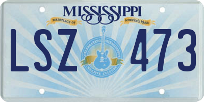 MS license plate LSZ473