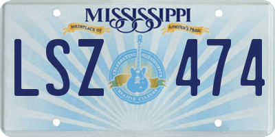 MS license plate LSZ474