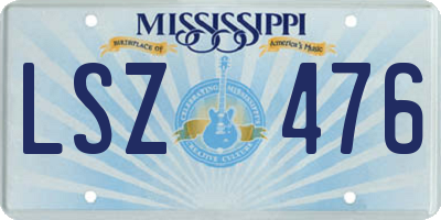 MS license plate LSZ476