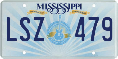 MS license plate LSZ479