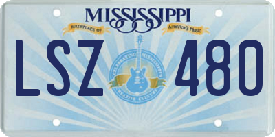 MS license plate LSZ480